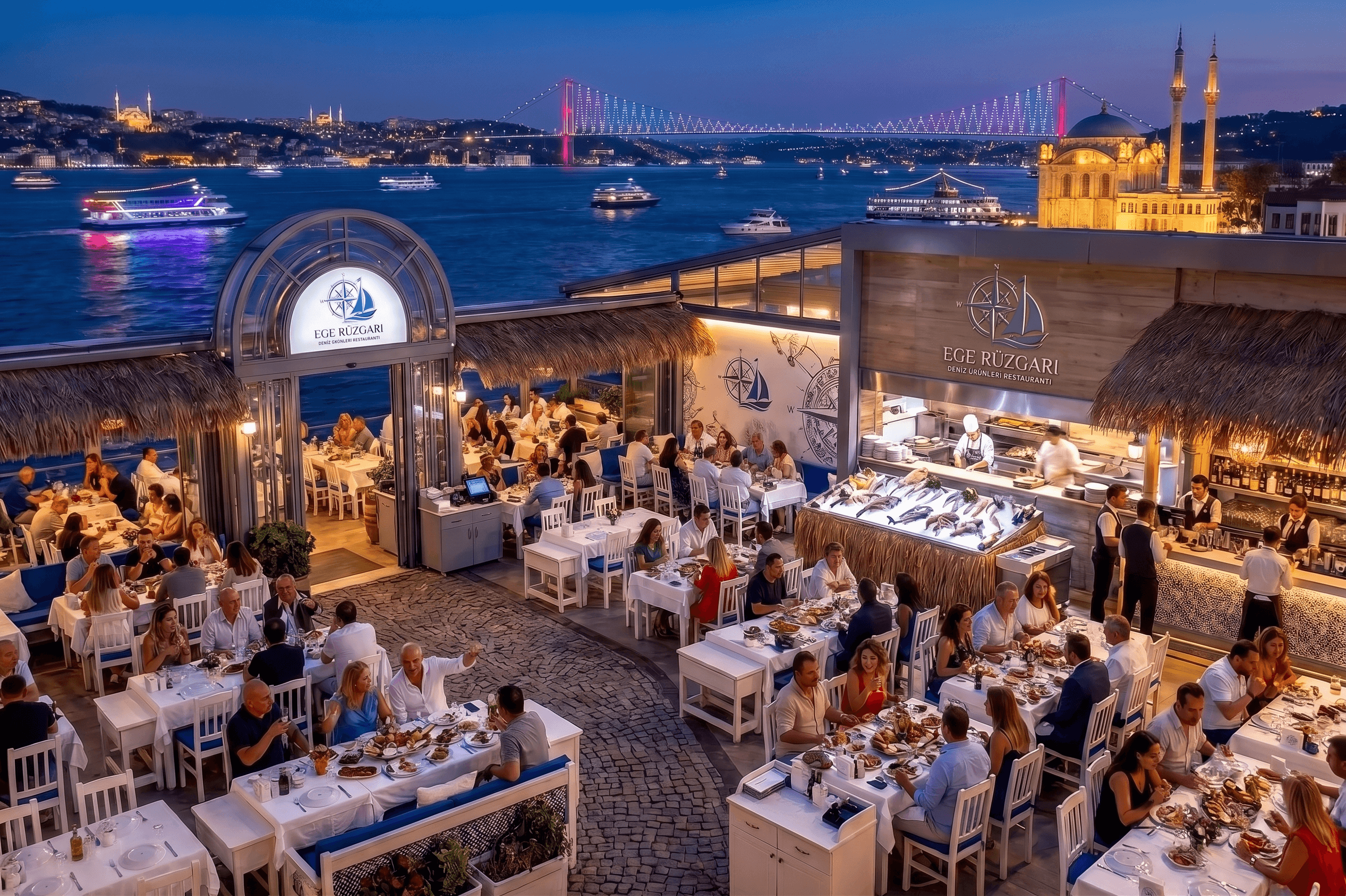 Balık restoranı sunumu